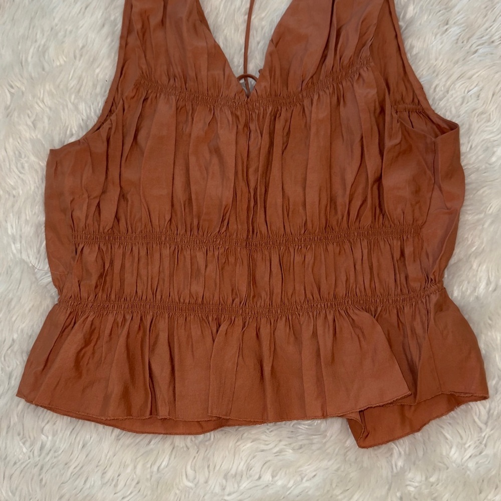 Frame Denim Rust Sleeveless Blouse - Picture 13 of 13